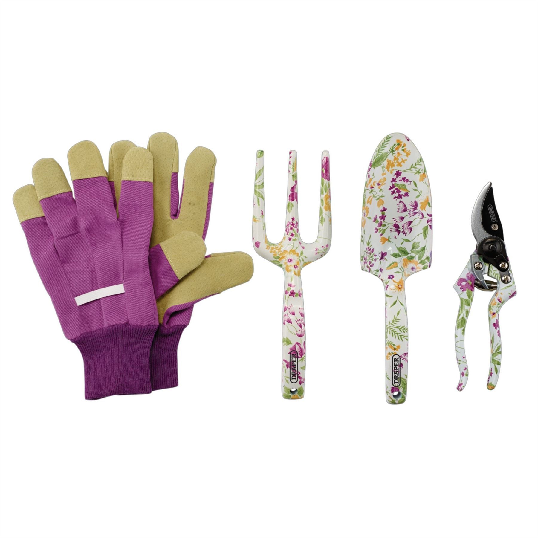 Draper 08993 Garden Tool Set with Floral Pattern 4 Piece Draper