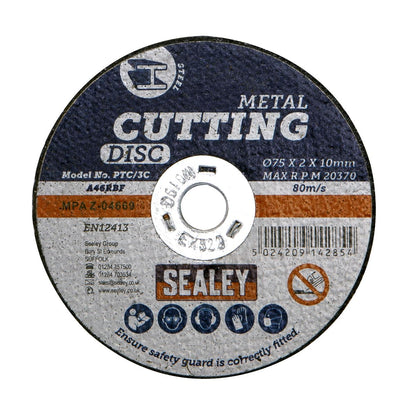 Sealey PTC/3C Cutting Disc Ø75 x 2mm Ø10mm Bore Sealey
