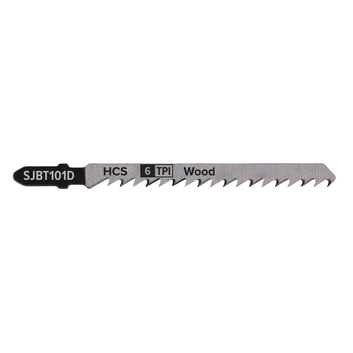 Sealey SJBT101D Jigsaw Blade Hard Wood 100mm 6tpi - Pack of 5 Sealey