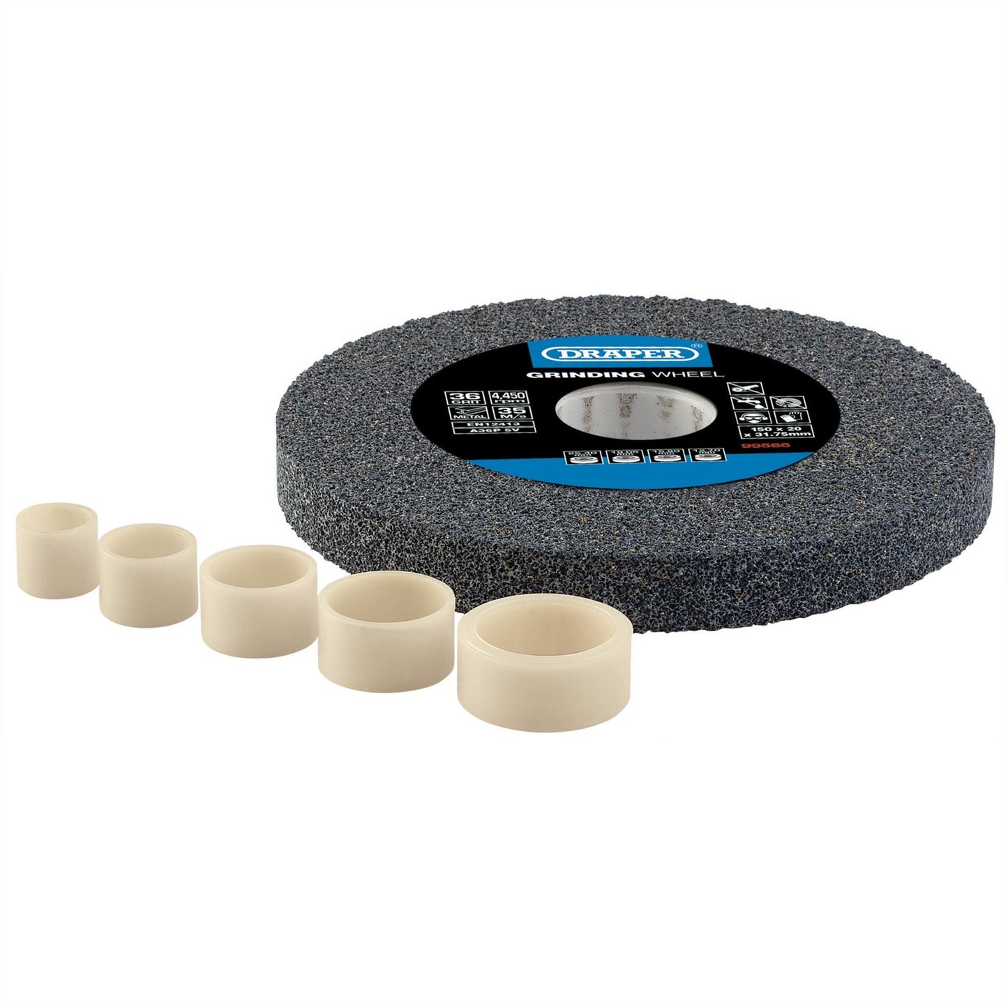 Draper 99566 Aluminium Oxide Bench Grinding Wheel 150 x 20mm 36 Grit Draper