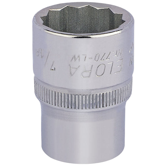 Elora 24848 Whitworth Bi-Hexagon Socket 1/2" Sq. Dr. 7/16" Elora