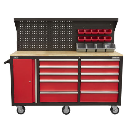 Sealey AP6310 Mobile Workstation 10 Drawer with Backboard Sealey