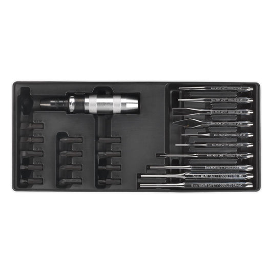 Sealey TBT18 Tool Tray with Punch & Impact Driver Set 25pc Sealey