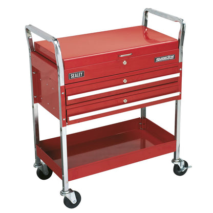 Sealey CX1042D Trolley 2-Level Heavy-Duty with Lockable Top & 2 Drawers Sealey