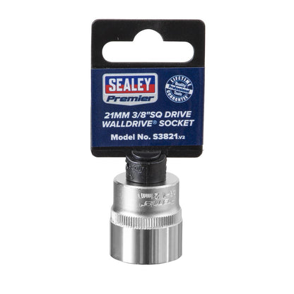 Sealey S3821 WallDrive® Socket 21mm 3/8"Sq Drive Sealey