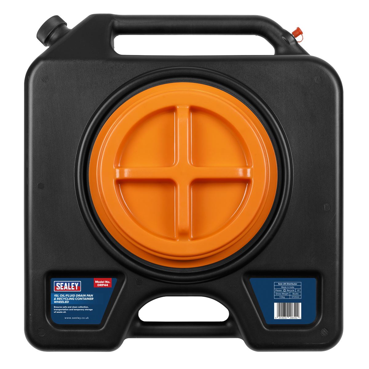 Sealey DRP44 Oil/Fluid Drain & Recycling Container 15L - Wheeled Sealey