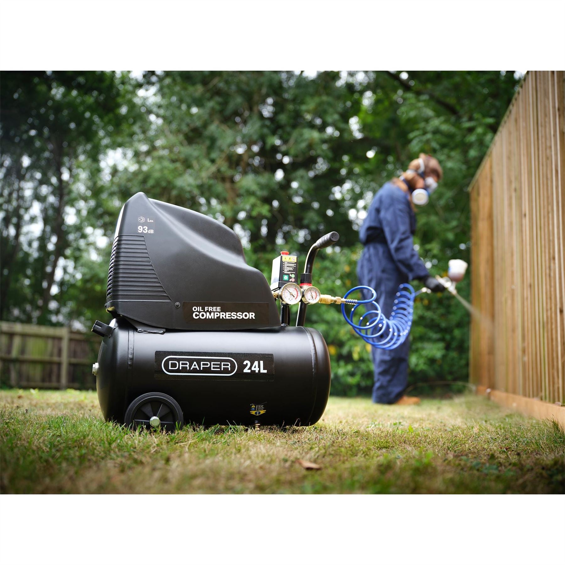 Draper 90126 230V Oil-Free Compressor and Air Tool Kit 24L Draper