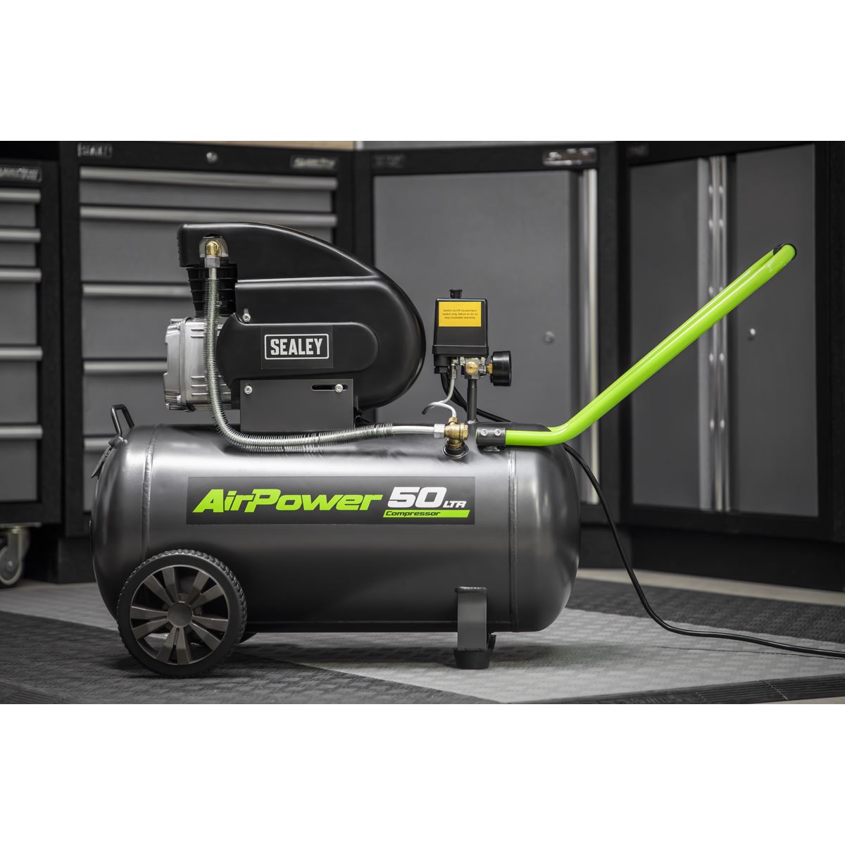 Sealey SAC5020EPK Air Compressor 50L Direct Drive 2hp with 4pc Air Accessory Kit Sealey