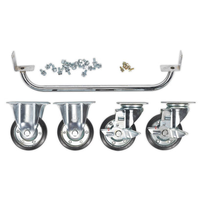 Sealey API565KIT Industrial Handle & Wheel Kit for 565mm Cabinets Sealey
