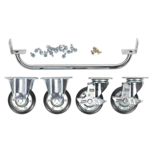 Sealey API565KIT Industrial Handle & Wheel Kit for 565mm Cabinets Sealey