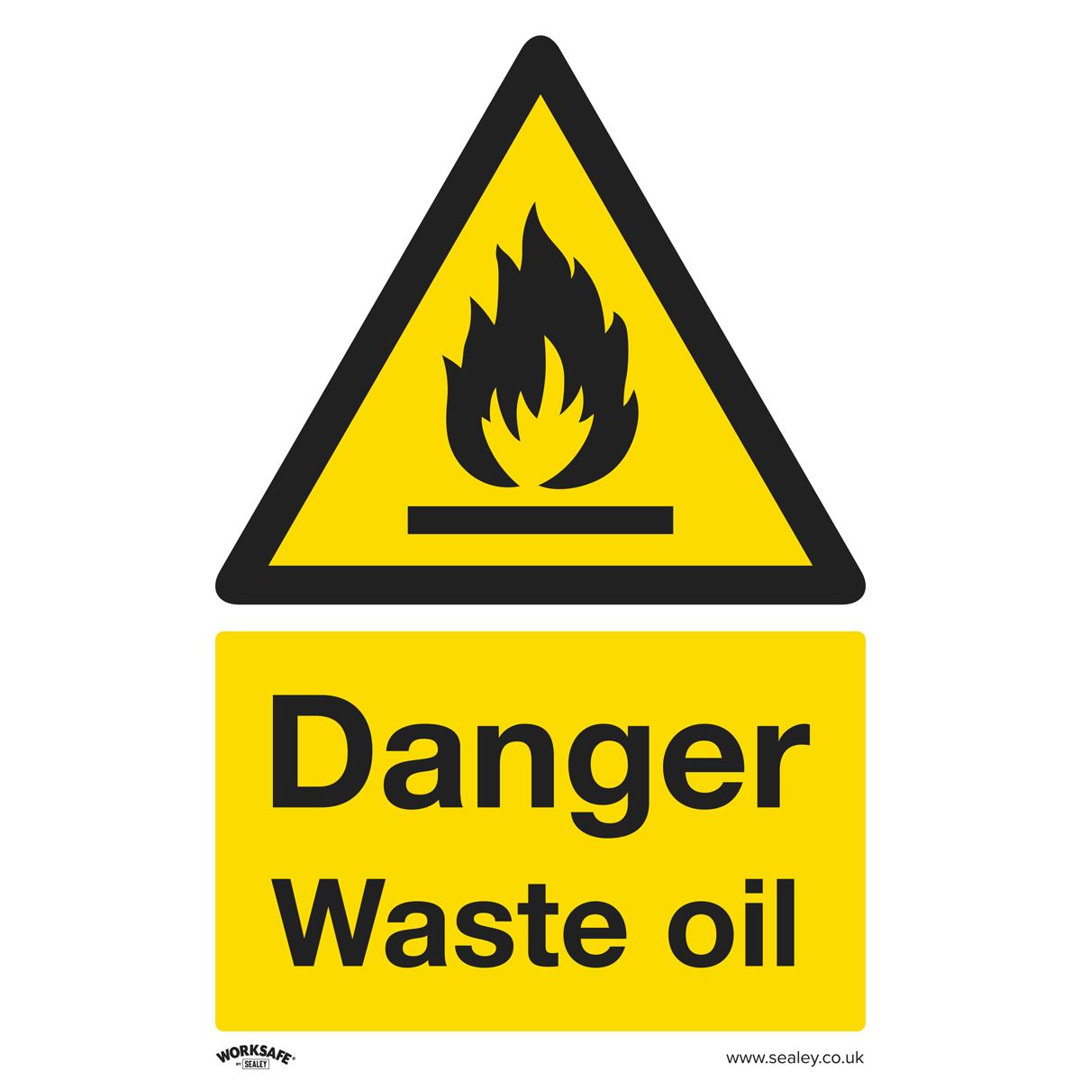 Sealey SS60V1 Warning Safety Sign - Danger Waste Oil - Self-Adhesive Vinyl Sealey