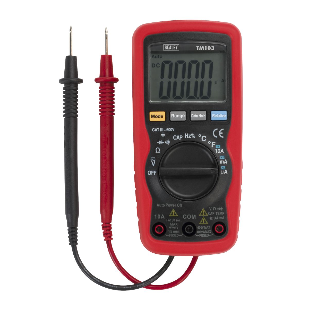 Sealey TM103 Professional Auto-Ranging Digital Multimeter - 11-Function Sealey
