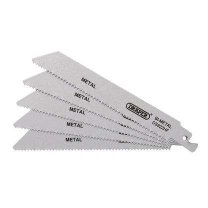 Draper 43460 Bi-metal Reciprocating Saw Blades for Metal 150mm 10tpi Pack of 5 Draper