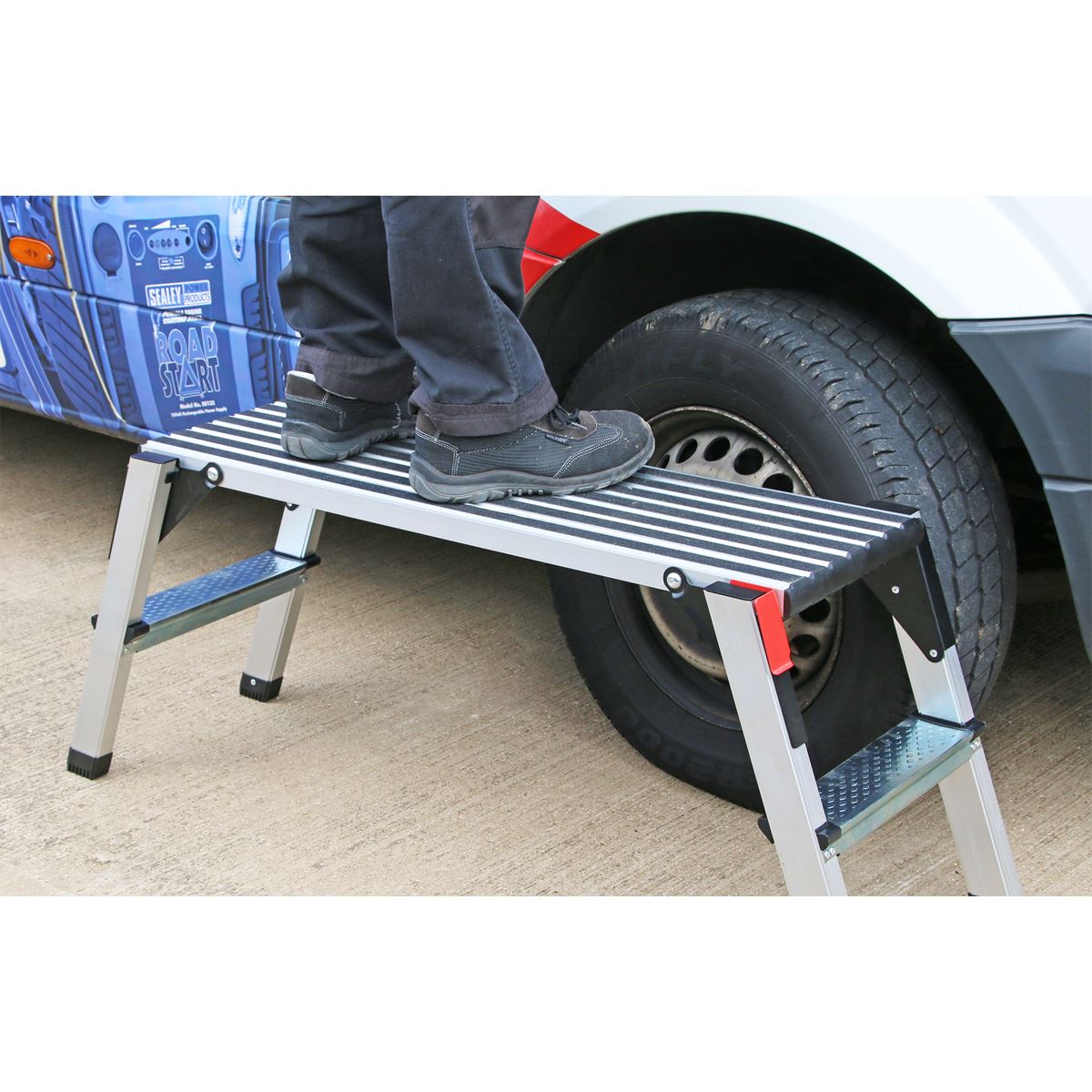 Sealey APS2 Aluminium Folding Platform 2-Tread EN 131-4 Sealey