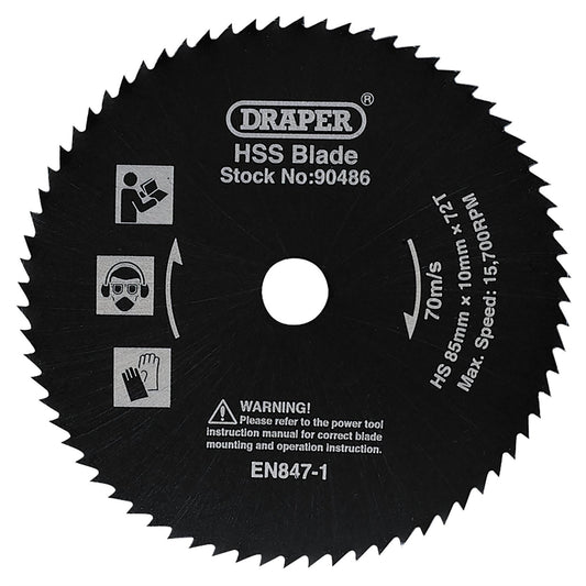 Draper 90486 HSS Saw Blade 85mm Draper