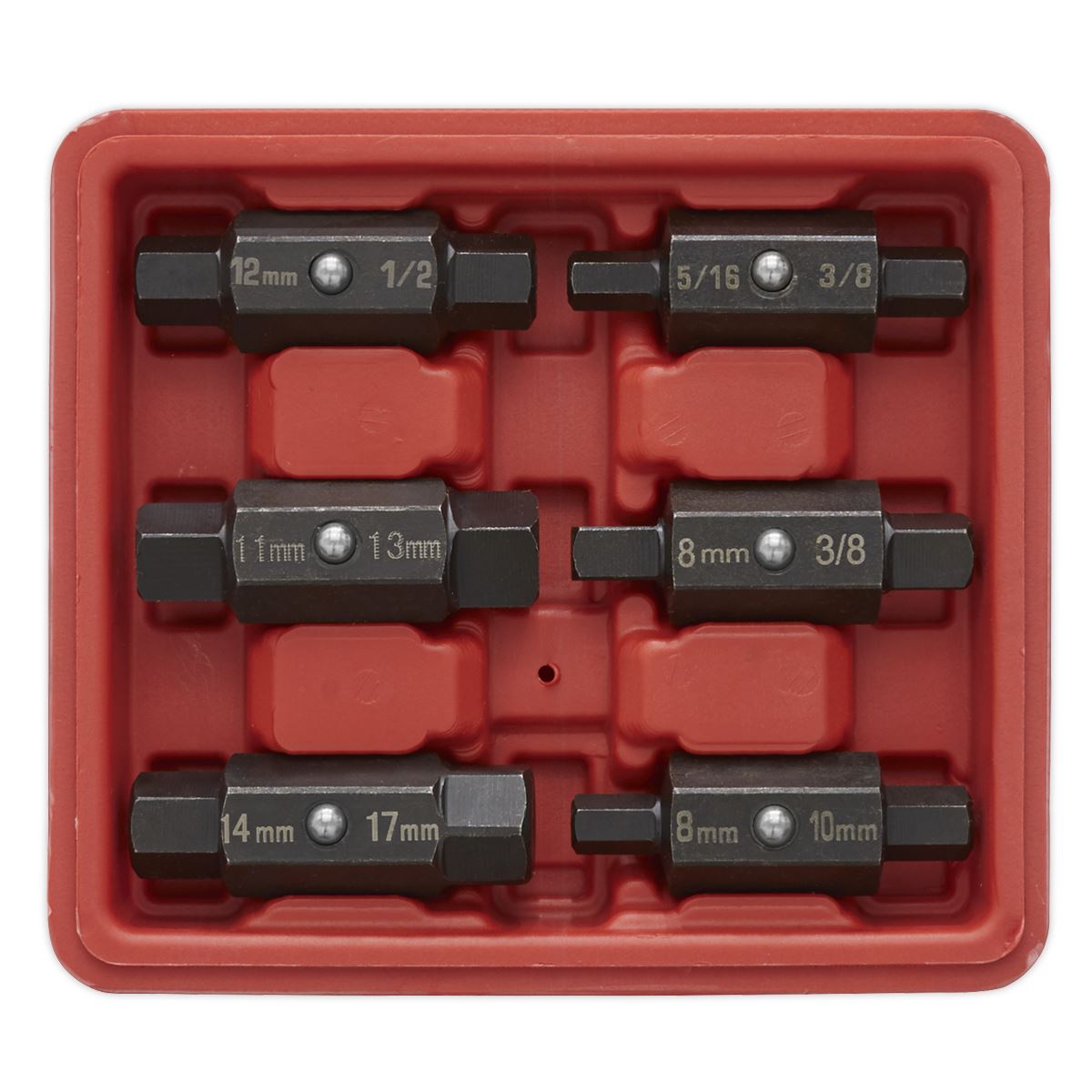 Sealey AK658 Oil Drain Plug Key Set 6pc Double End Sealey