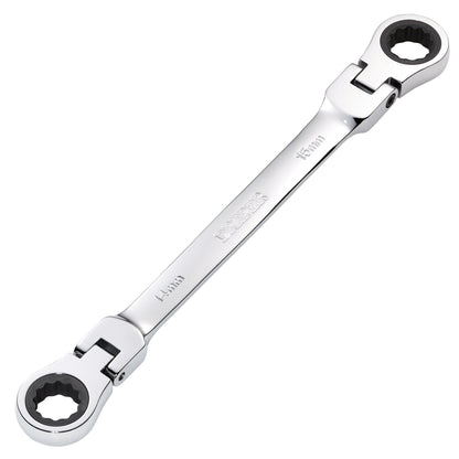 Draper 27747 HI-TORQ® Metric Flexible Head Double Ring Ratchet Spanner 14 x 15mm Draper
