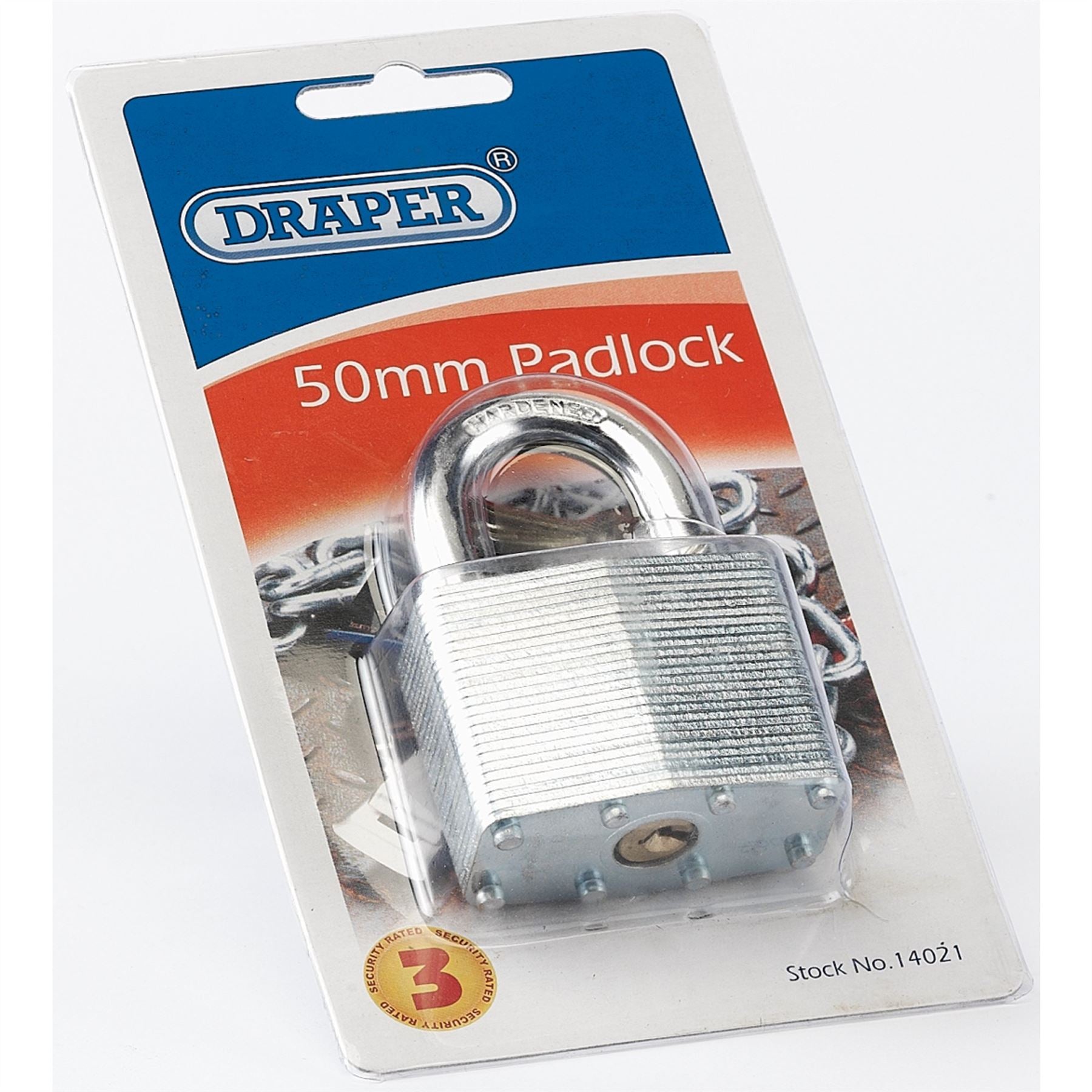 Draper 14021 Laminated Steel Padlock 50 x 31mm Draper