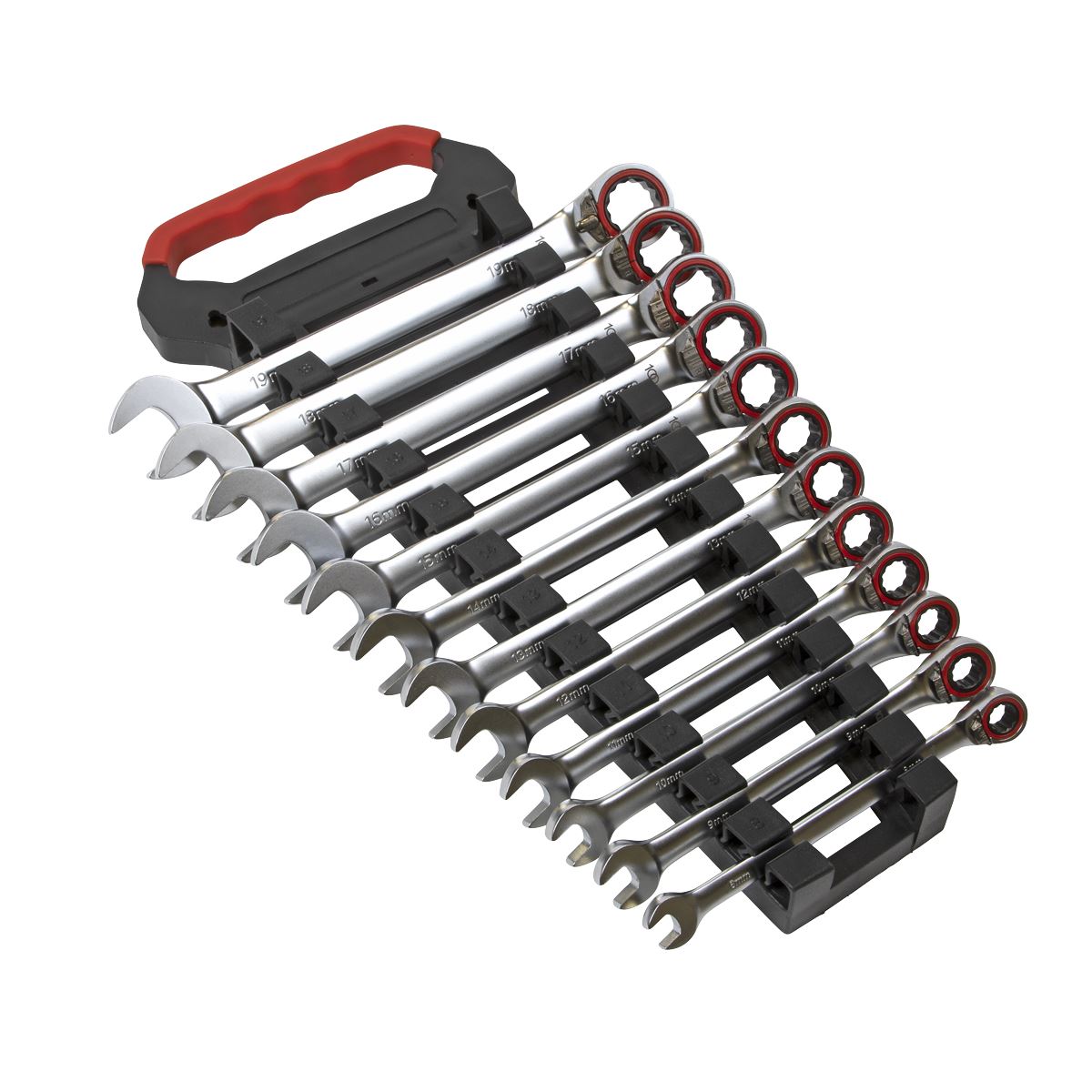 Sealey AK63944 Reversible Ratchet Combination Spanner Set 12pc Metric Premier Platinum Sealey