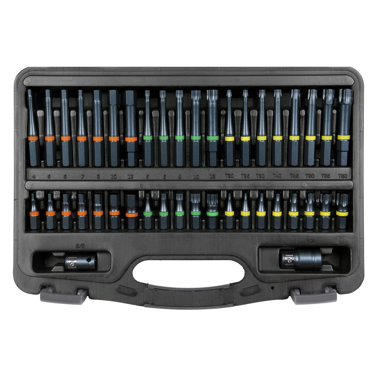 Sealey AK21901 TRX-Star*/Hex/Spline Bit Set Impact 42pc 3/8" & 1/2"Sq Drive Sealey