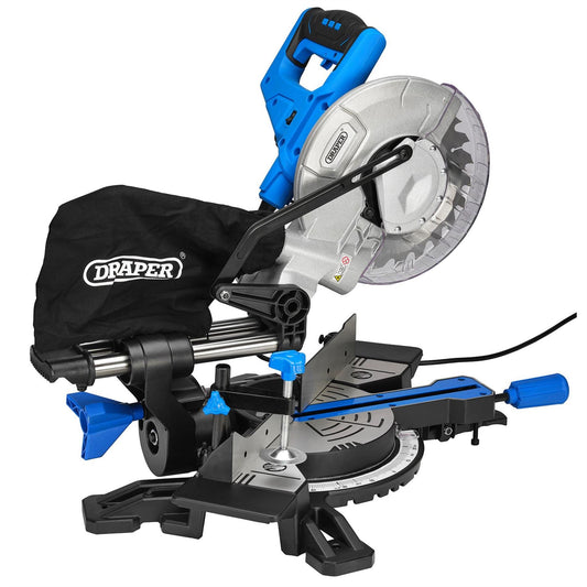 Draper 83677 230V Sliding Compound Mitre Saw with Laser Cutting Guide 210mm 1500W Draper