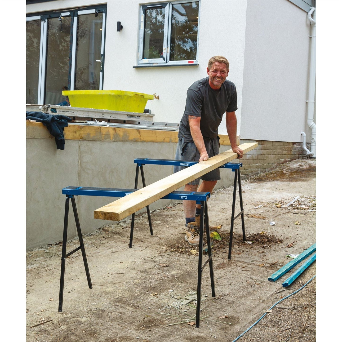 Draper 52072 Pair of Fold Down Trestles 1000 x 800mm Draper