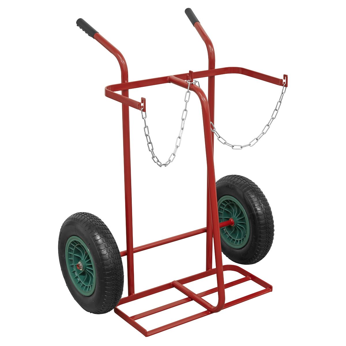 Sealey ST28P Welding Bottle Trolley with Pneumatic Tyres - 2 Bottle Sealey