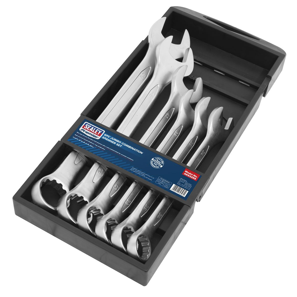 Sealey AK63259 Combination Spanner Set 6pc Jumbo Metric Sealey