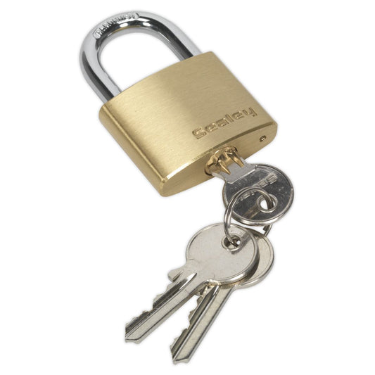 Sealey PL101 Brass Body Padlock 40mm Sealey