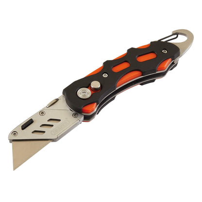 Draper 24424 Folding Trimming Knife with Belt Clip Green/Orange Draper