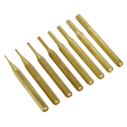 Sealey AKB08 Brass Pin Punch Set 8pc Sealey