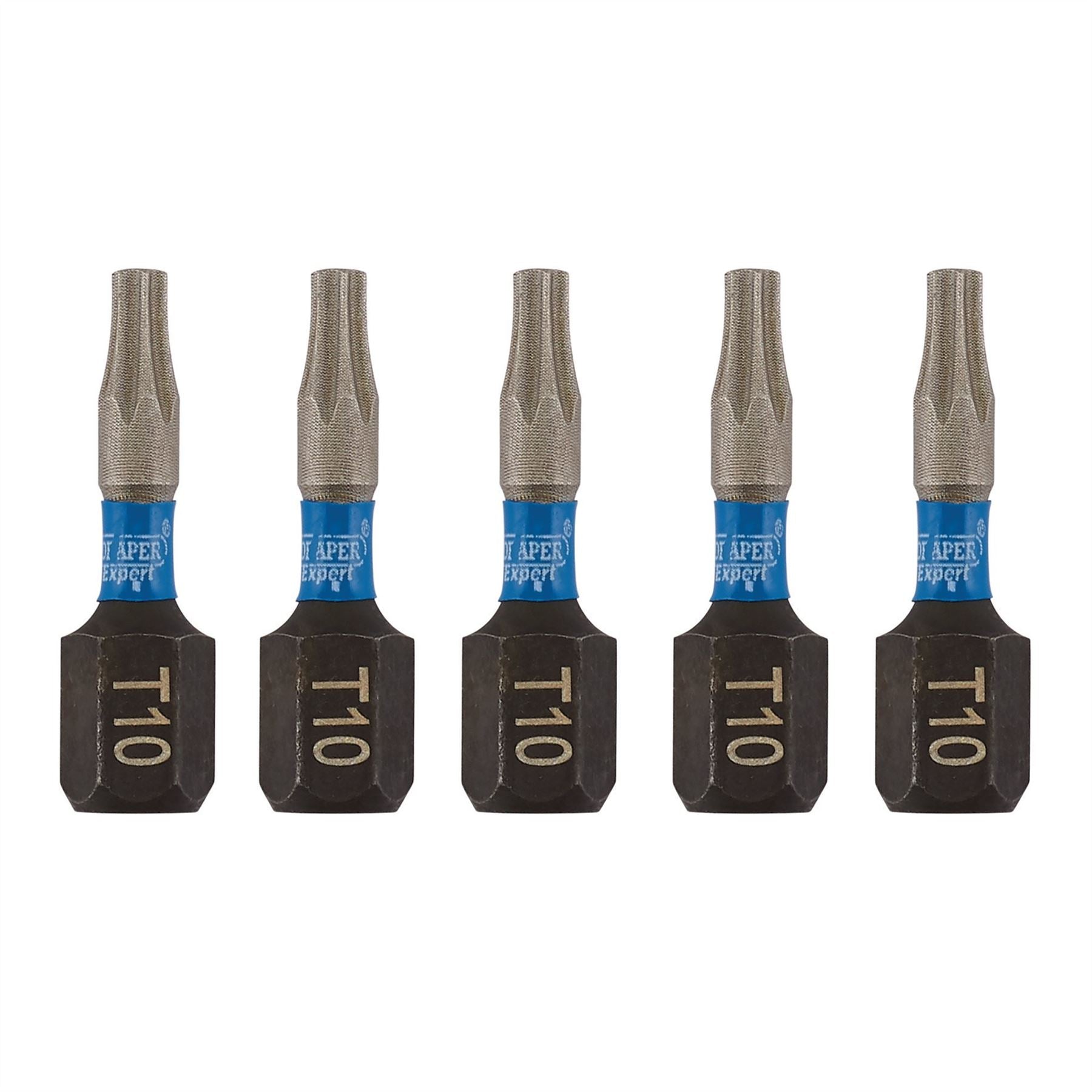 Draper 05491 Expert TX-STAR® Impact Screwdriver Bits T10 x 25mm 1/4" Hex Pack of 5 Draper