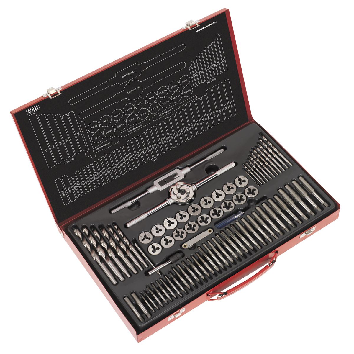 Sealey AK3076 Tap & Die Set 76pc Split Dies Metric Sealey