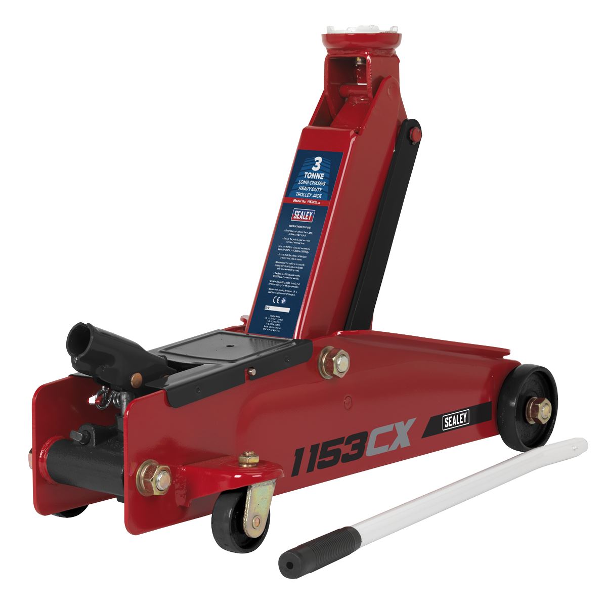 Sealey 1153CX Long Reach Heavy-Duty Trolley Jack 3 Tonne Sealey