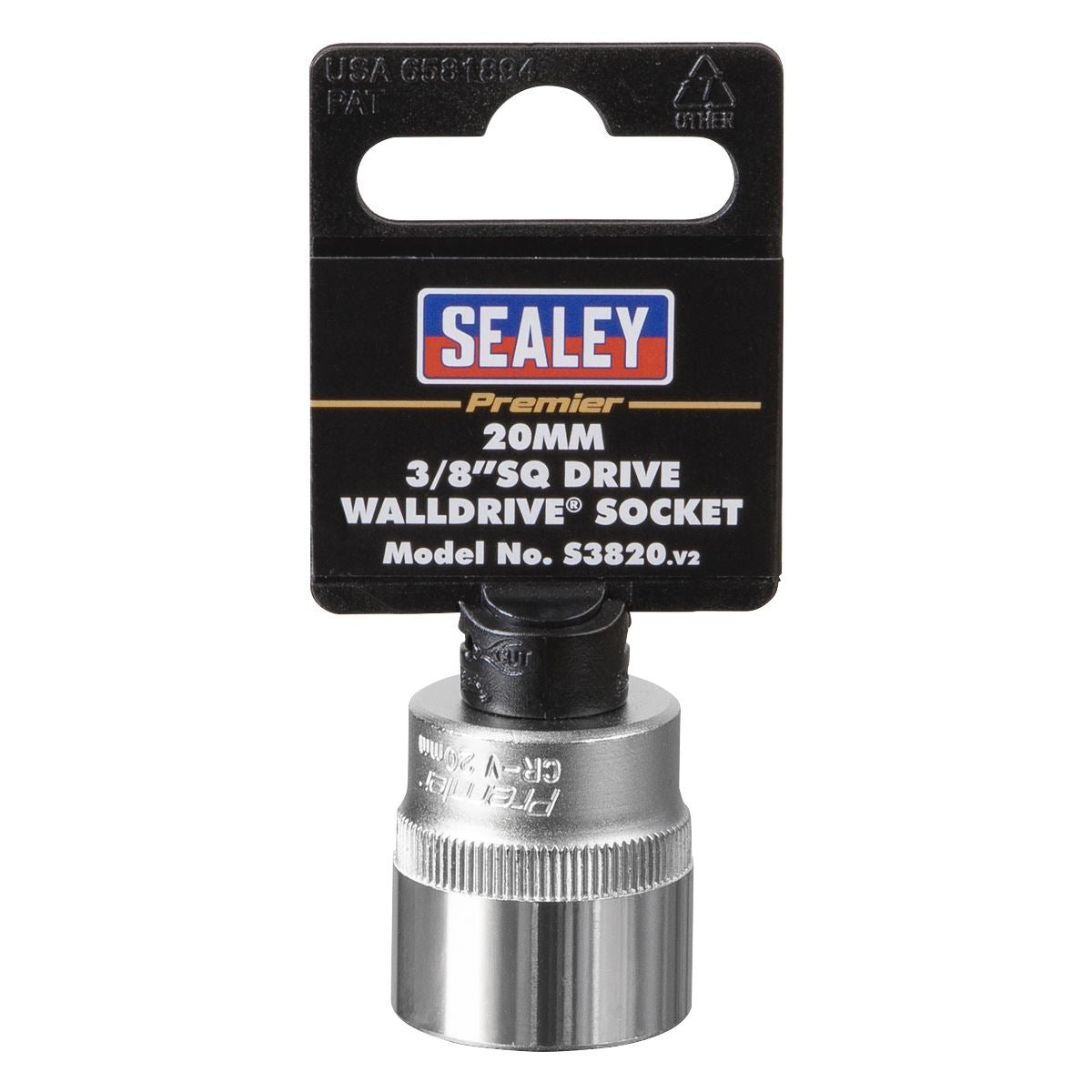 Sealey S3820 WallDrive® Socket 20mm 3/8"Sq Drive Sealey