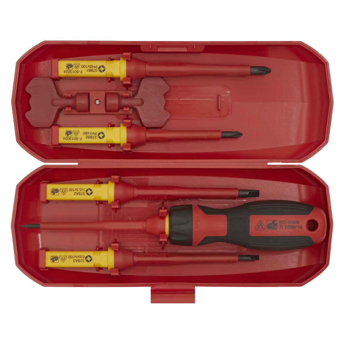 Sealey AK61280 Screwdriver Set Interchangeable 8pc - VDE Approved Sealey