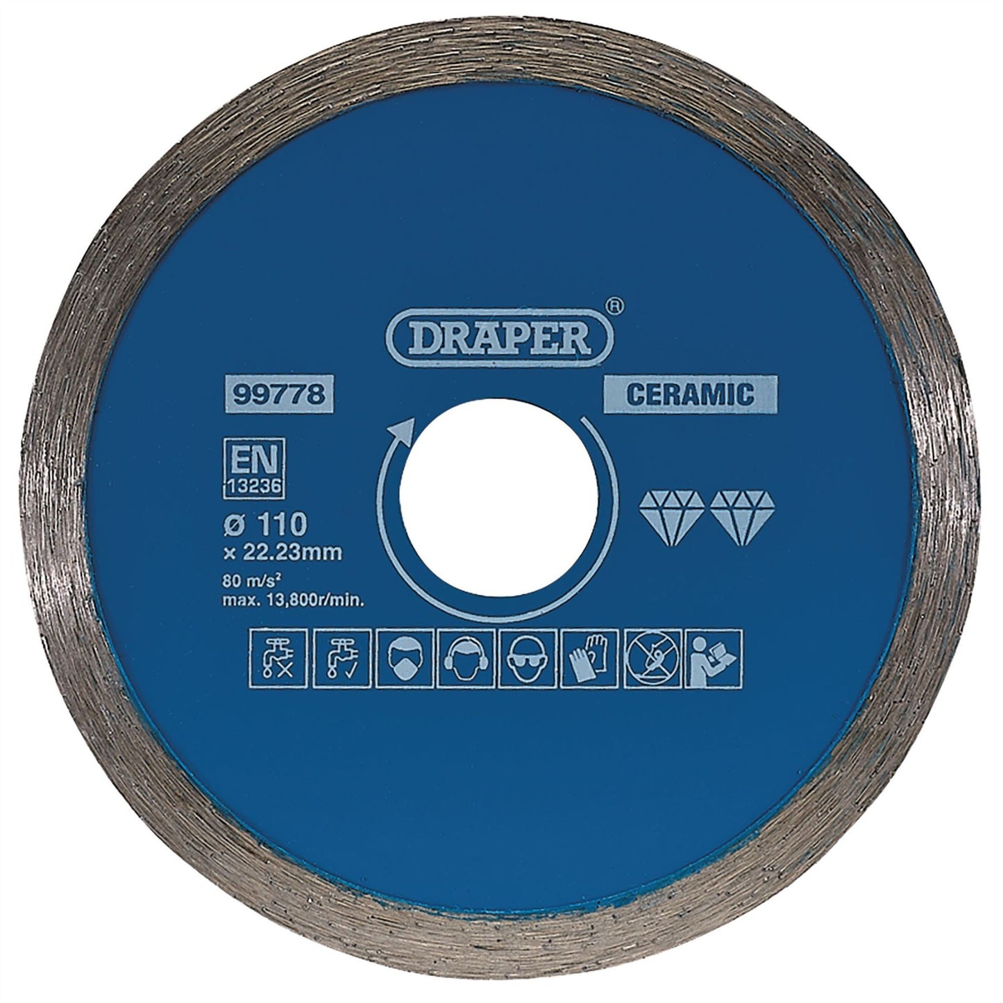 Draper 99778 Continuous Diamond Blade 110mm Draper