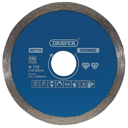 Draper 99778 Continuous Diamond Blade 110mm Draper