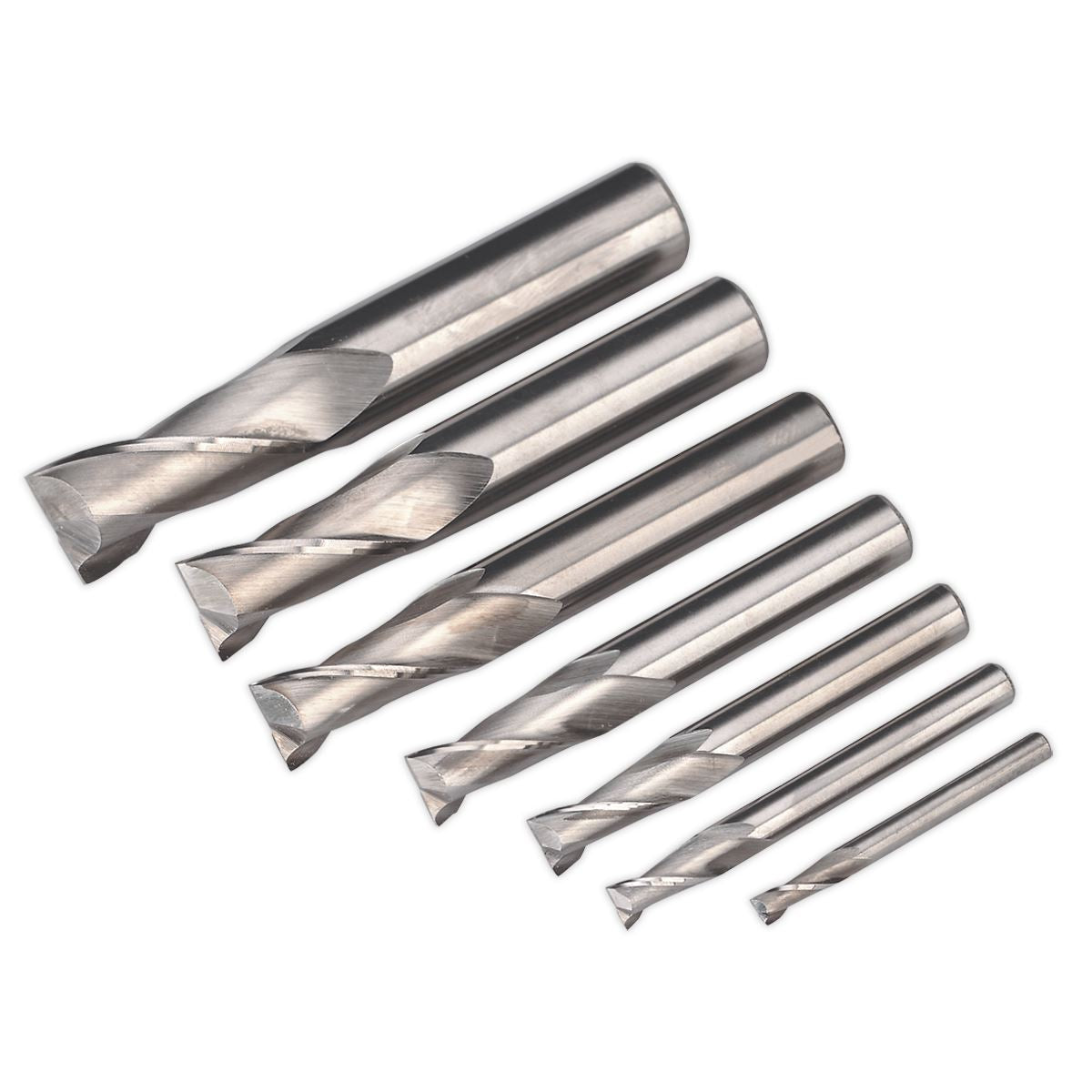 Sealey SM2502EMSET HSS End Mill Set Ø4-16mm 2 Flute Sealey