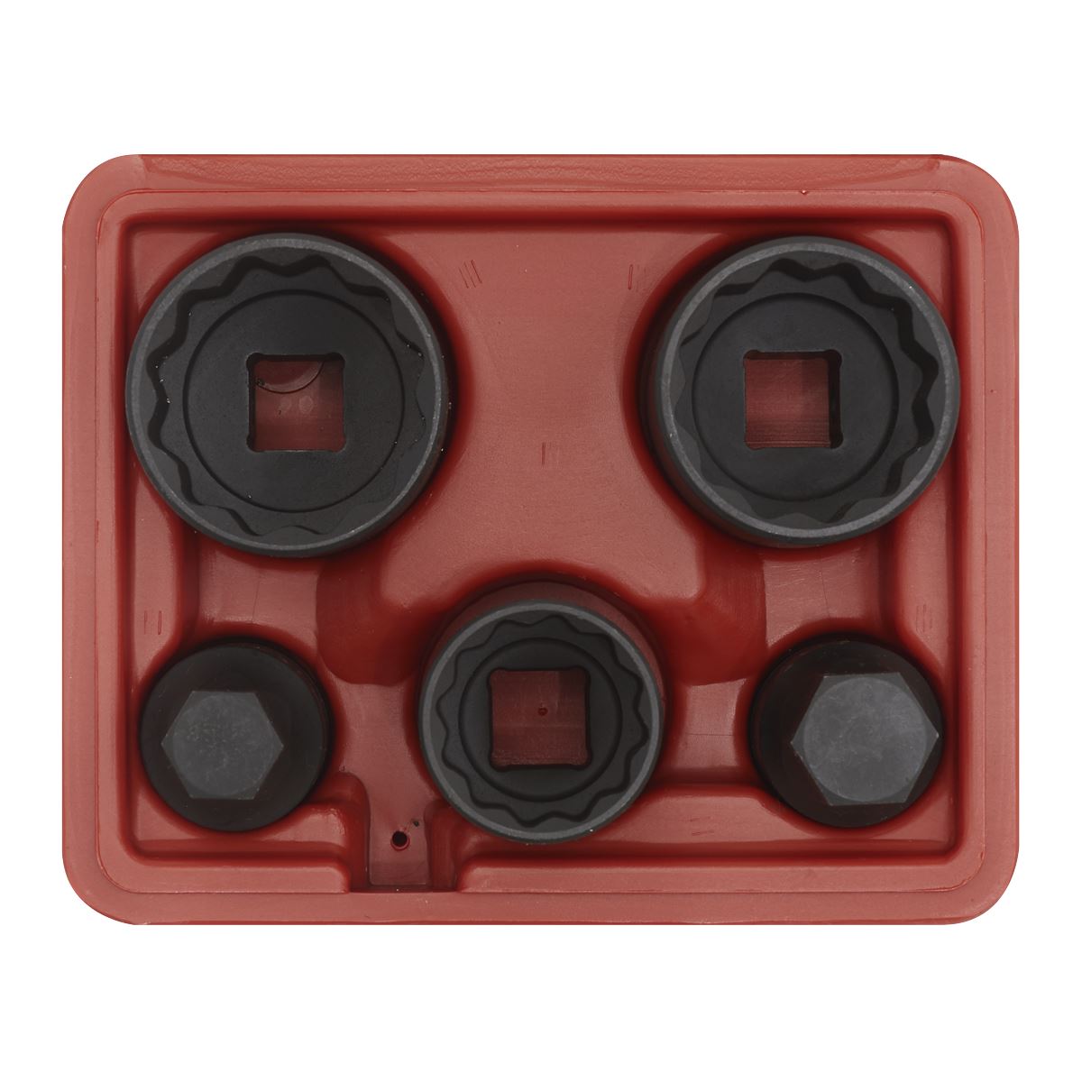 Sealey SX053 Impact Hub Socket & Socket Bit Set 5pc 12-Point 1/2"Sq Drive Sealey