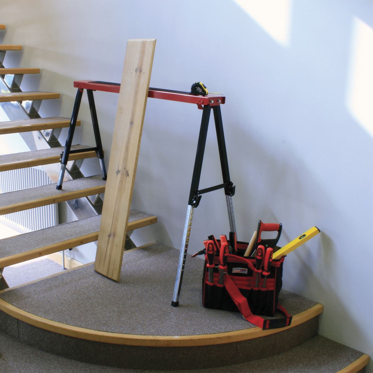 Sealey FTAL12 Fold Down Trestle with Adjustable Legs - Pair Sealey