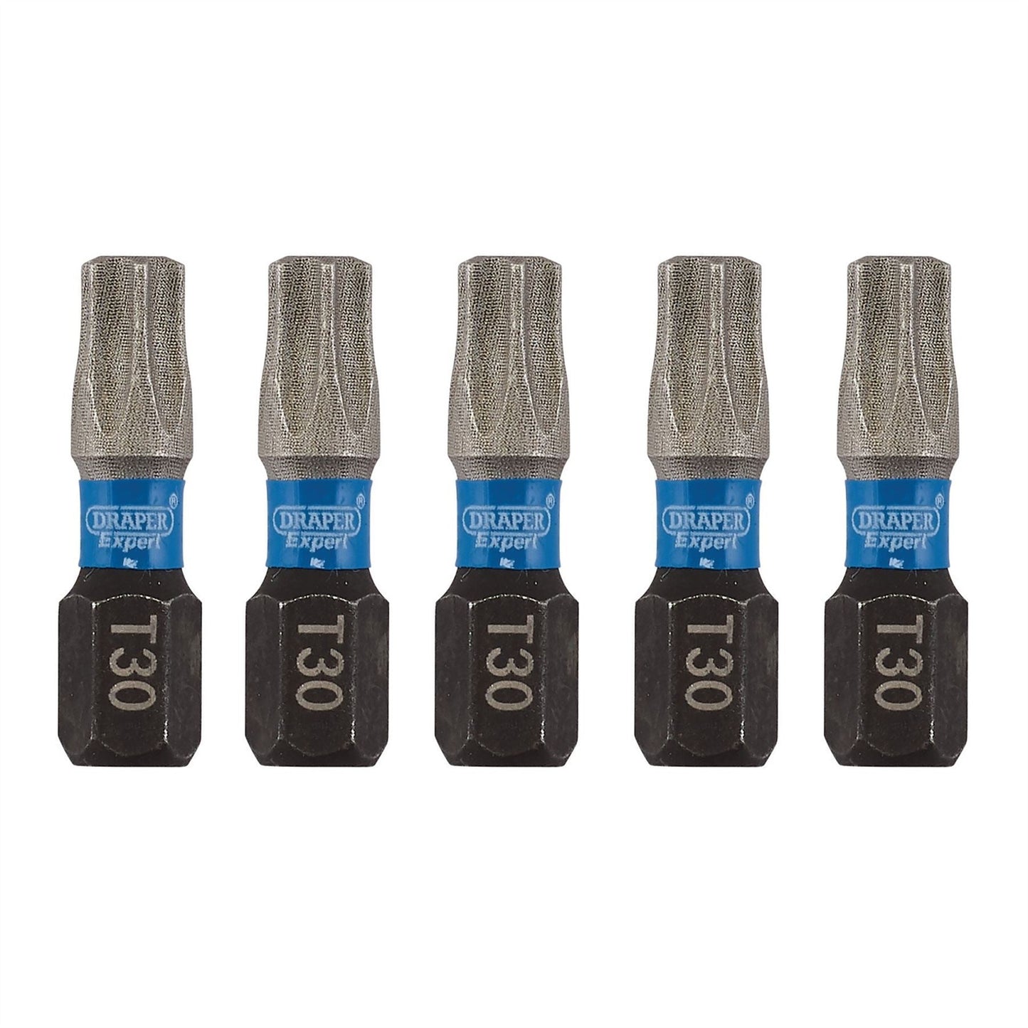 Draper 05496 Expert TX-STAR® Impact Screwdriver Bits T30 x 25mm 1/4" Hex Pack of 5 Draper