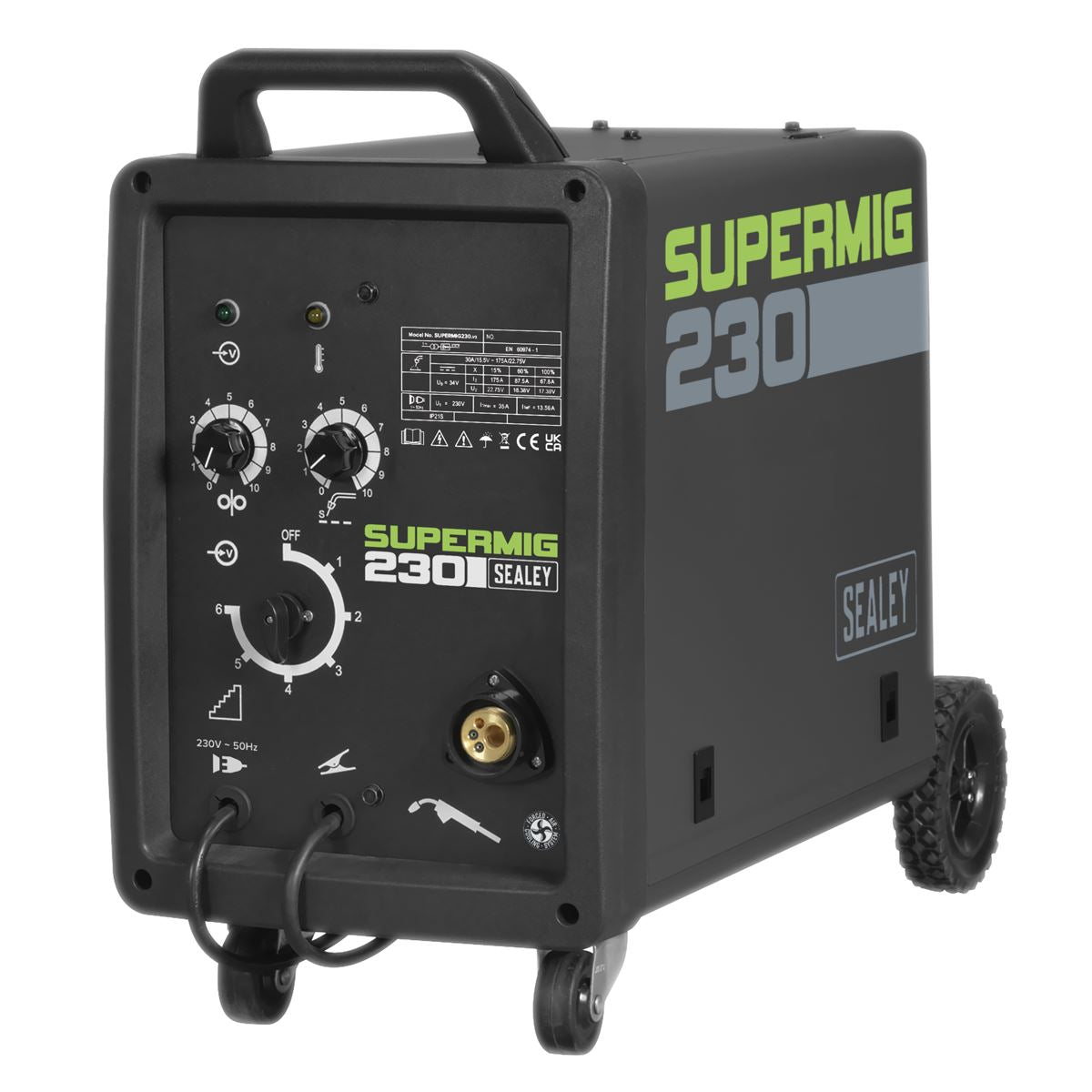 Sealey SUPERMIG230 Professional MIG Welder 230A 230V with Binzel® Euro Torch Sealey