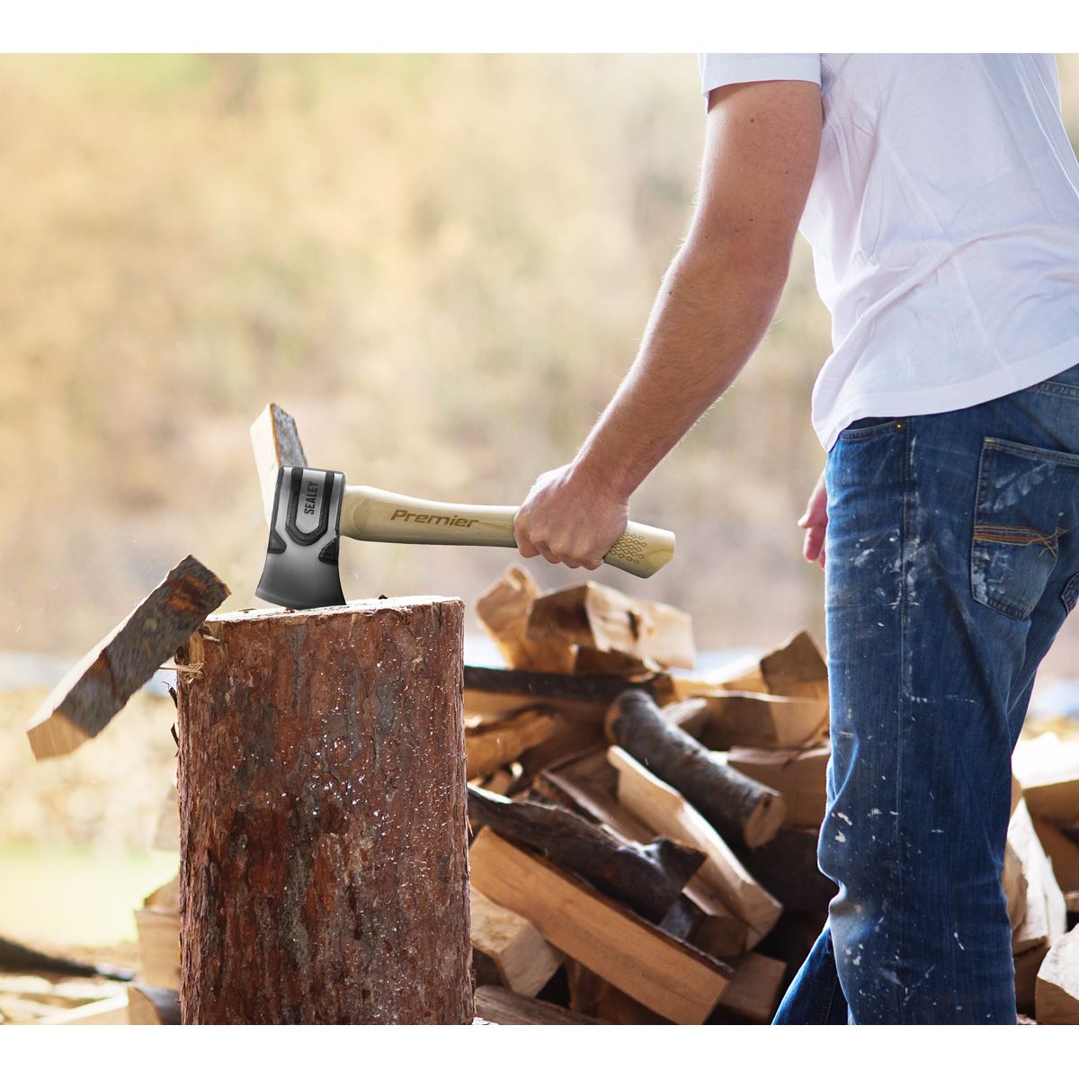 Sealey AXH98 Hand Axe 1.5lb Hickory Shaft Sealey