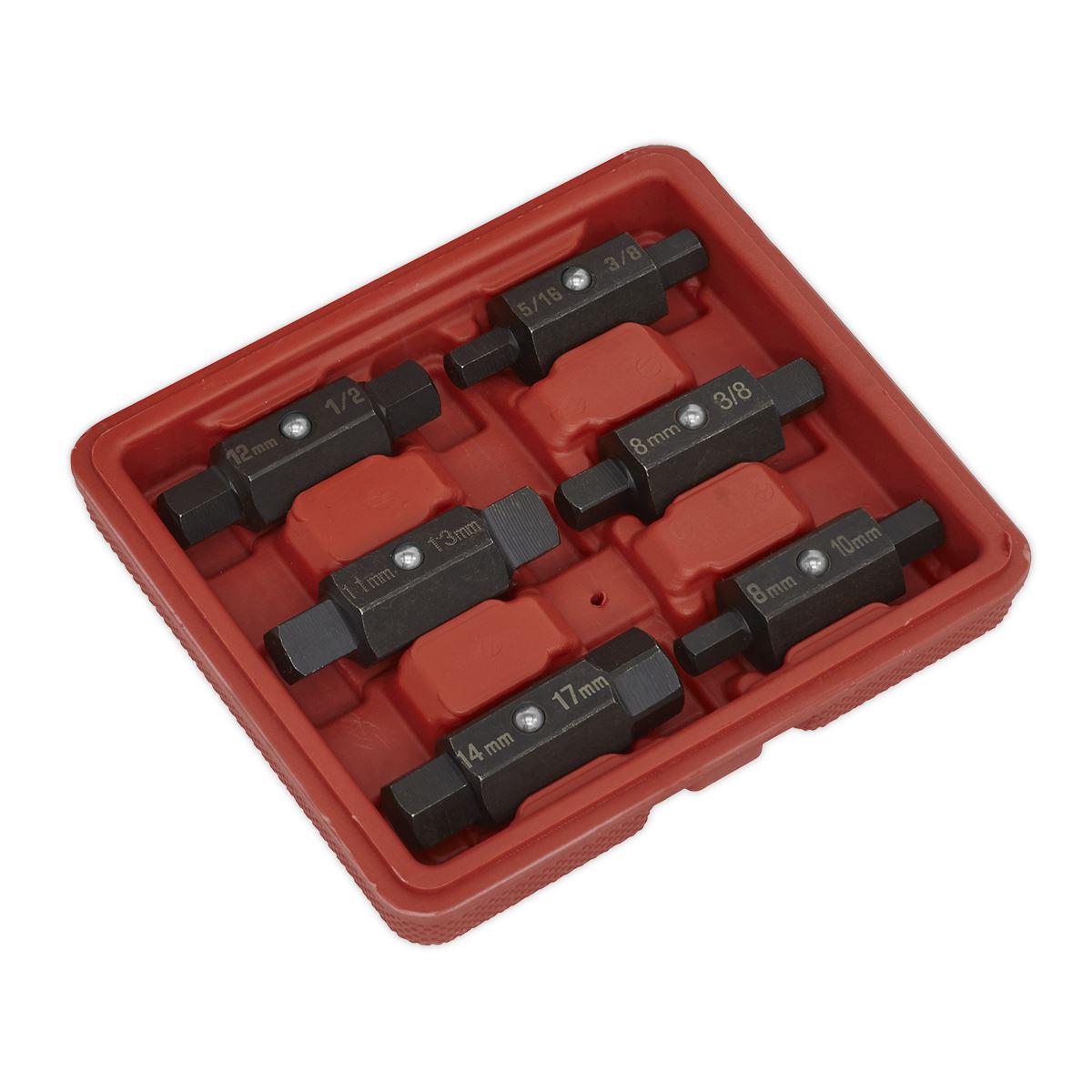Sealey AK658 Oil Drain Plug Key Set 6pc Double End Sealey