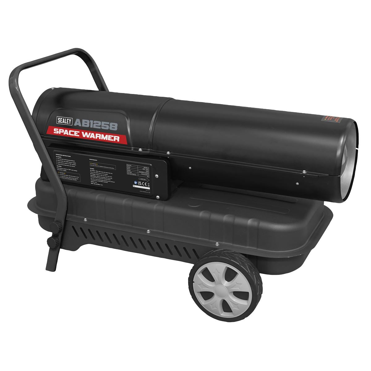 Sealey AB1258 Space Warmer® Kerosene/Diesel Heater 135000Btu/hr with Wheels Sealey