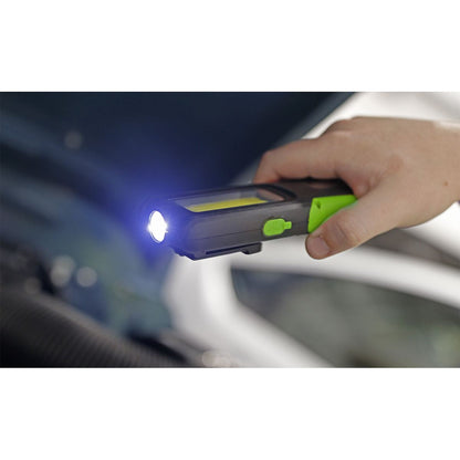 Sealey LED318G Rechargeable Inspection Light 5W COB & 3W SMD LED with Power Bank - Green Sealey