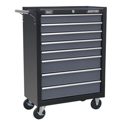 Sealey AP35TBCOMBO3 Rollcab 8 Drawer with Ball-Bearing Slides - Black/Grey & 302pc Tool Kit Sealey