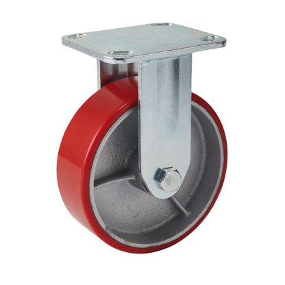 Draper 65531 Fixed Plate Fixing Heavy Duty Polyurethane Wheel 160mm Diameter S.W.L. 400kg Draper