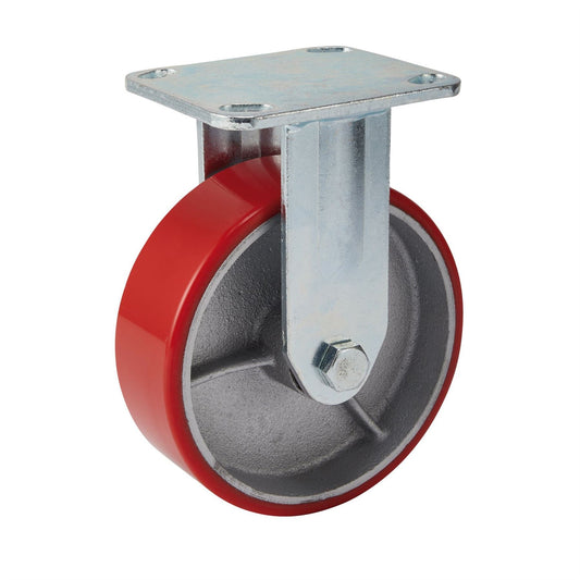 Draper 65531 Fixed Plate Fixing Heavy Duty Polyurethane Wheel 160mm Diameter S.W.L. 400kg Draper
